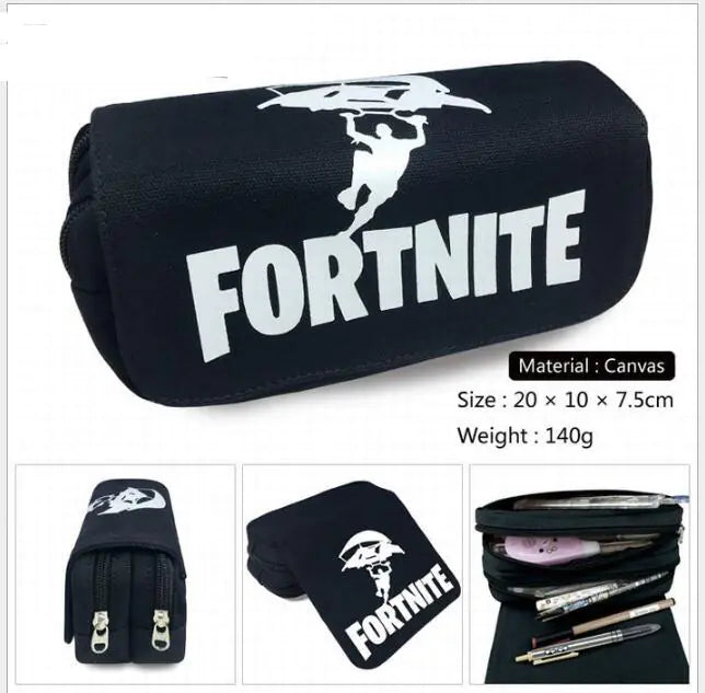 Fortnite Children's Canvas Pencil Case with Double Zipper