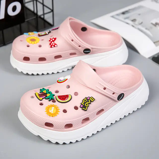 Cute Cartoon Women's Slides with Thick Sole (Summer)