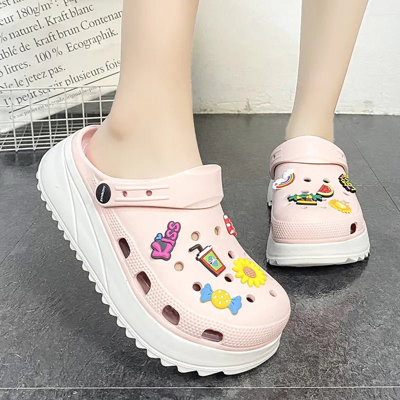 Cute Cartoon Women's Slides with Thick Sole (Summer)
