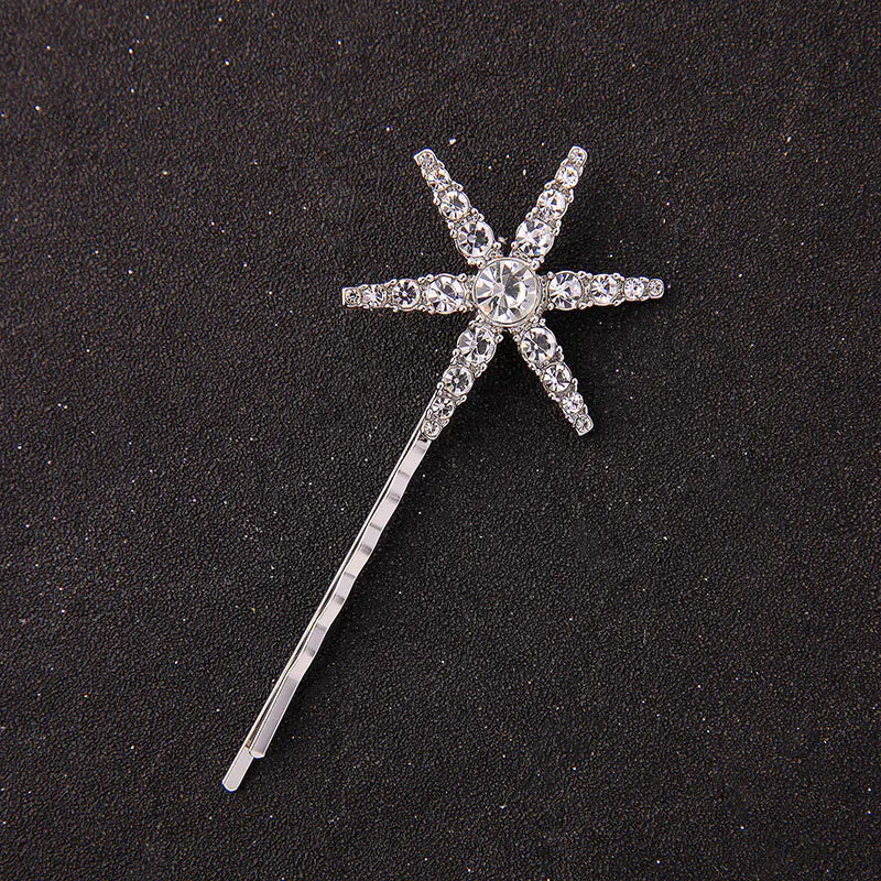 Fashion Star and Moon Rhinestone Hair Clip for Women