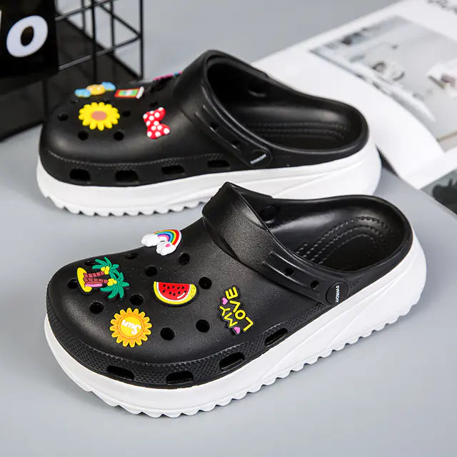 Cute Cartoon Women's Slides with Thick Sole (Summer)