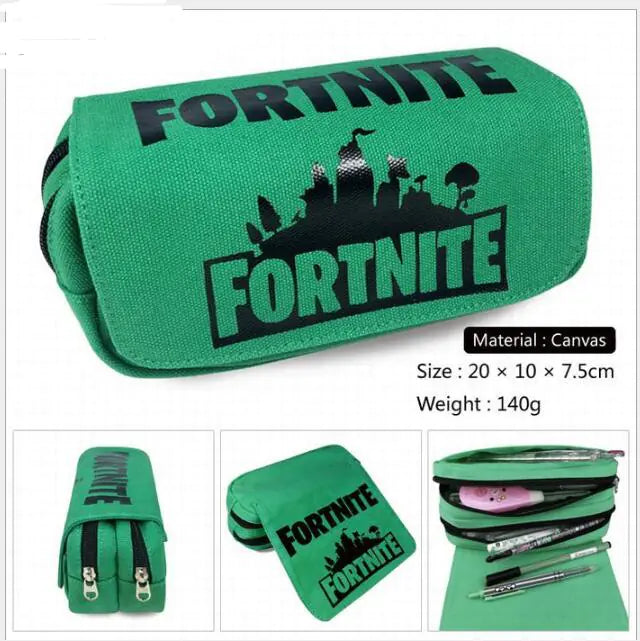Fortnite Children's Canvas Pencil Case with Double Zipper