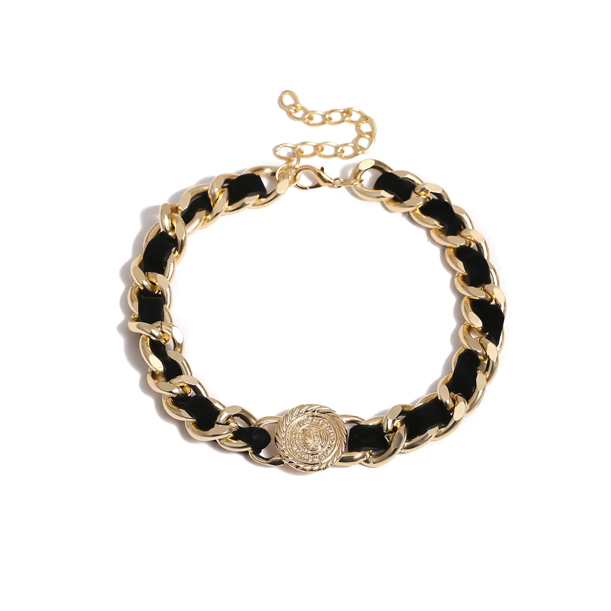 Retro Layered Geometric Pendant Chain Necklace for Women