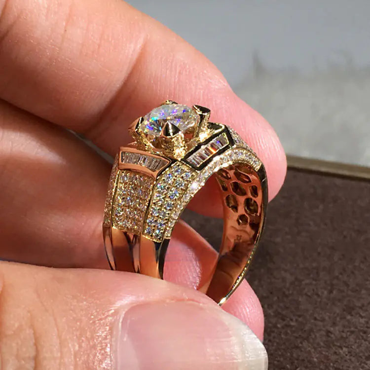Luxury Micro-Diamond Jewelry Ring for Men (Direct Supply)
