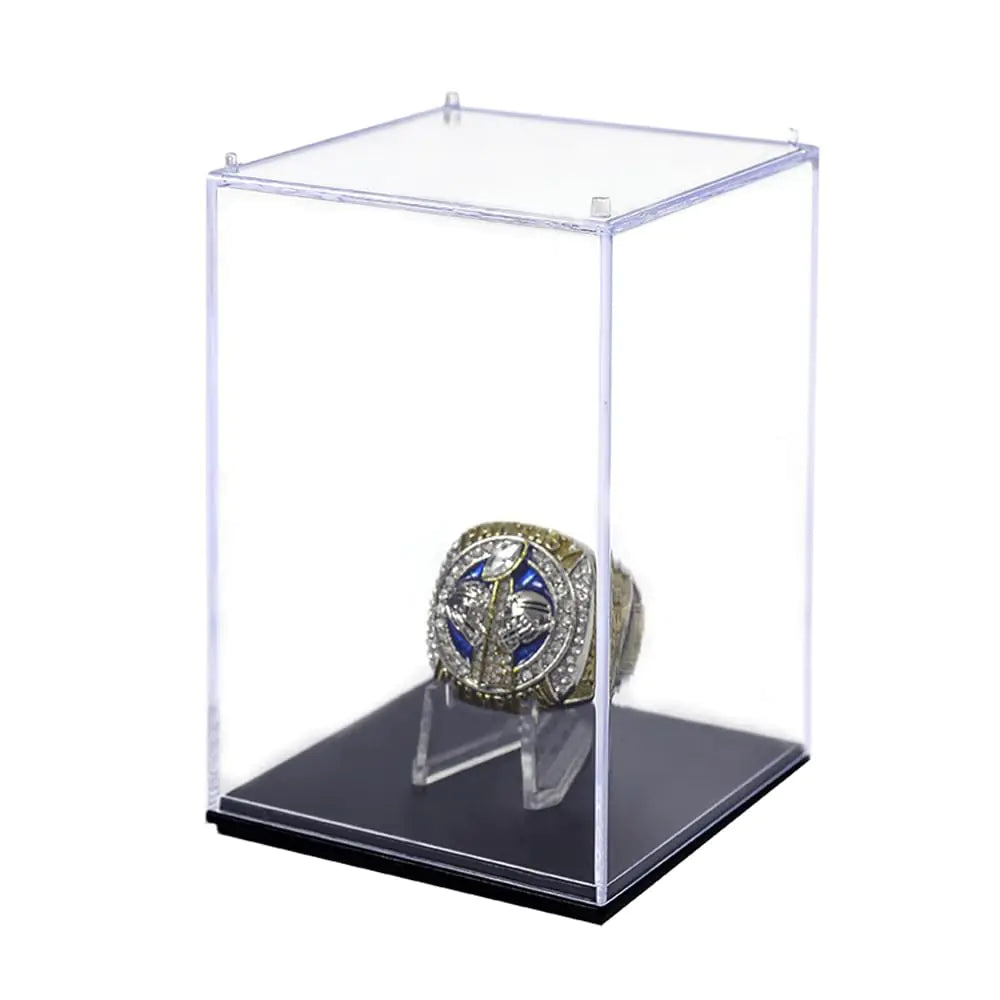 Championship Ring Display Case 1 Slot Hole | Baseball Ring Display Box | Softball Ring Box | Football Ring Case | Sport Ring Display Box | High School Ring Display Box… (one hloe-2)