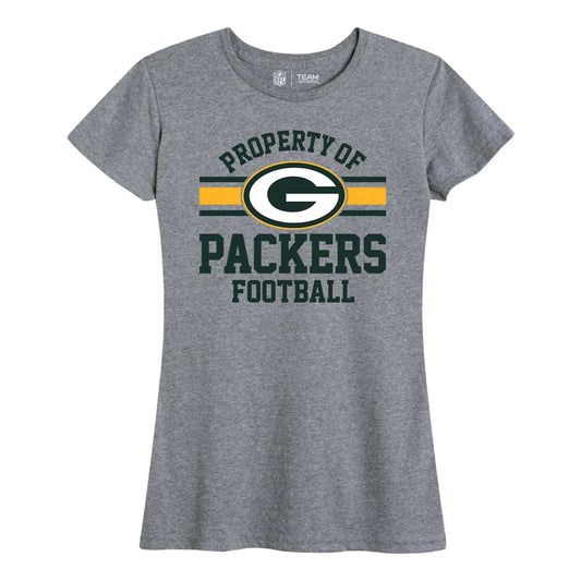 Team Fan Apparel NFL Womens Short Sleeve Property of Tshirt Official Team Apparel Womens Tagless Contour Fit Tee (Green Bay Packers - Gray Large)