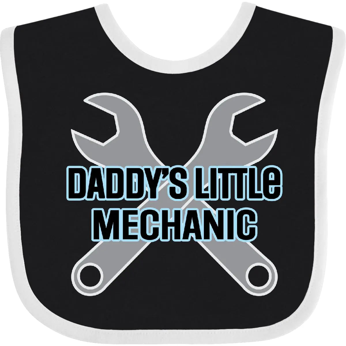 inktastic Daddys Little Mechanic Baby Boy Baby Bib Black and White 39cea