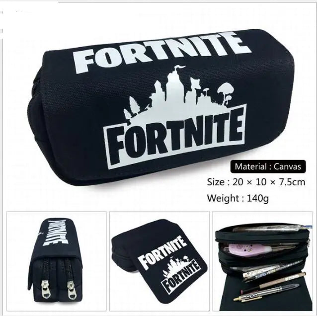 Fortnite Children's Canvas Pencil Case with Double Zipper
