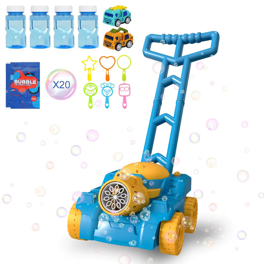 glouslove Bubble Lawn Mower Toy Bubble Machine Toy for Children Bubble Lawn Mower Push and Pull Toys Outdoor Toys for Toddlers Preschool Boys Girls Birthday Gifts (with Gifts)