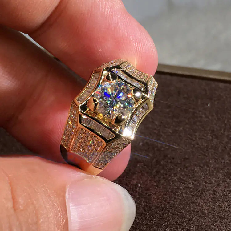 Luxury Micro-Diamond Jewelry Ring for Men (Direct Supply)