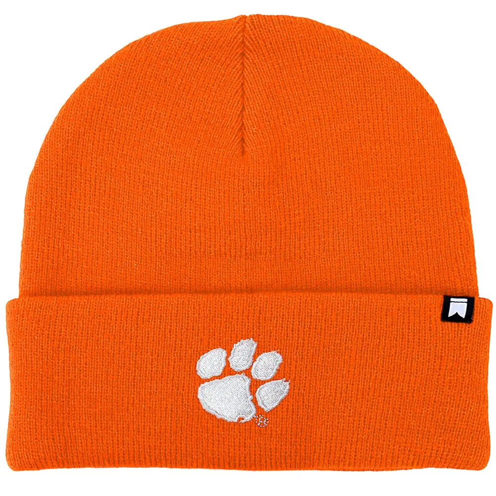 Campus Lab Official Clemson University Team Logo Knit Beanie - Unisex for Men and Women