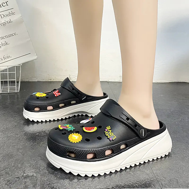 Cute Cartoon Women's Slides with Thick Sole (Summer)