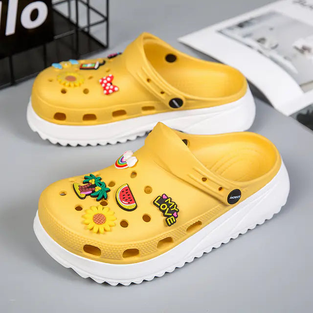 Cute Cartoon Women's Slides with Thick Sole (Summer)