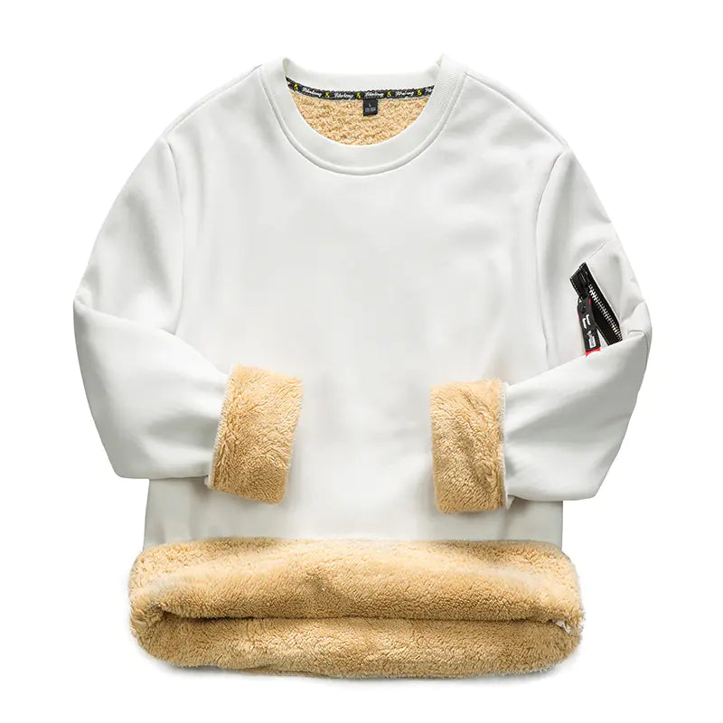 Men's Thick Fleece Crewneck Sweatshirt for Fall/Winter