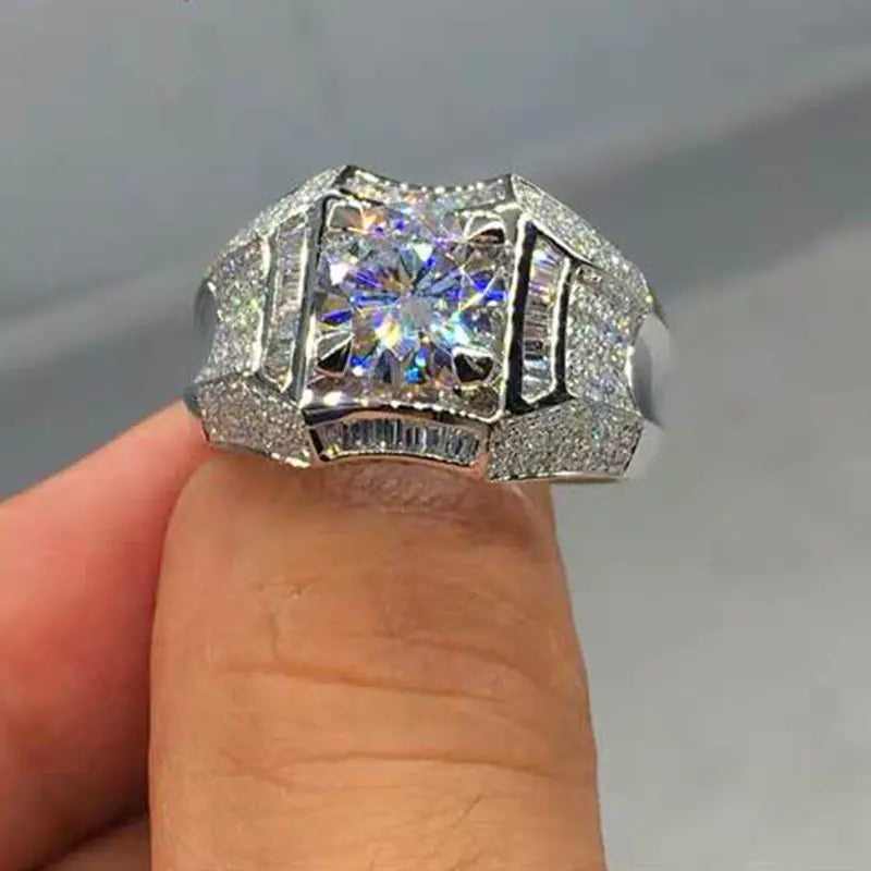 Luxury Micro-Diamond Jewelry Ring for Men (Direct Supply)
