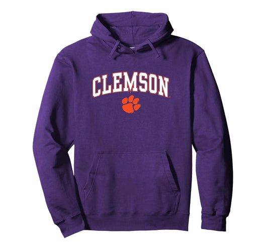 Clemson Tigers Arch Over Purple Pullover Hoodie