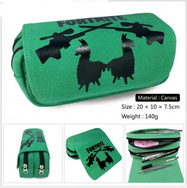 Fortnite Children's Canvas Pencil Case with Double Zipper
