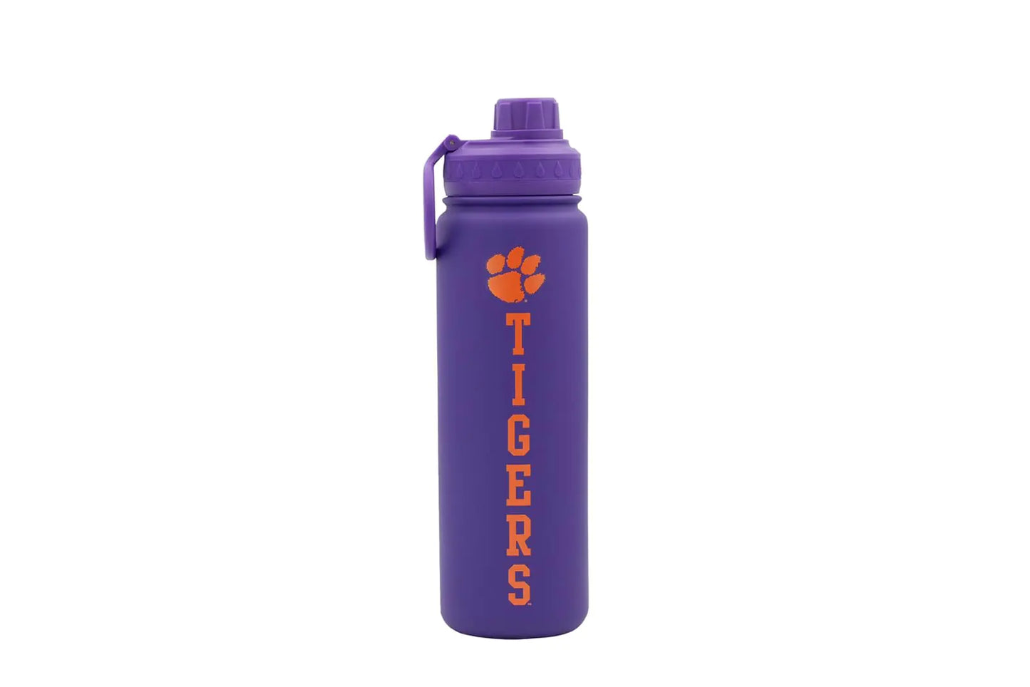 Decorvo Clemson Water Bottle - Purple Double Walled Stainless Steel 24 oz Keeps Drinks Cold or Hot