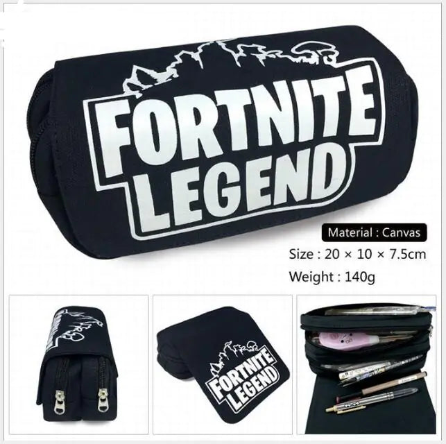 Fortnite Children's Canvas Pencil Case with Double Zipper