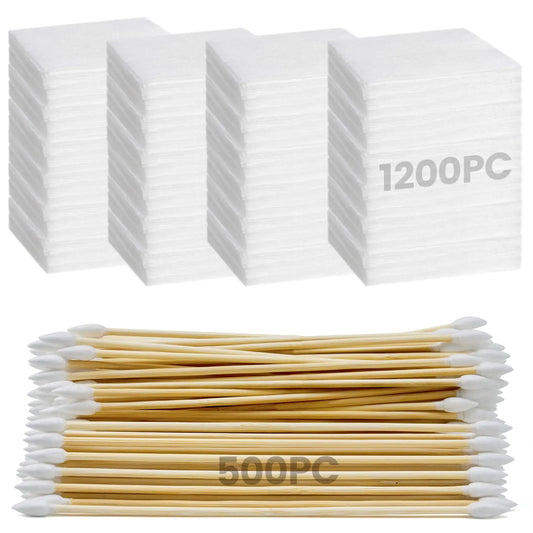 Precision Gun Cleaning Combo - 1200 Patches & 500 Swabs Kit