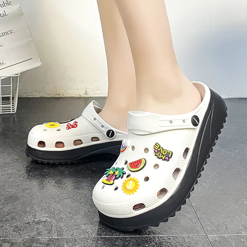 Cute Cartoon Women's Slides with Thick Sole (Summer)