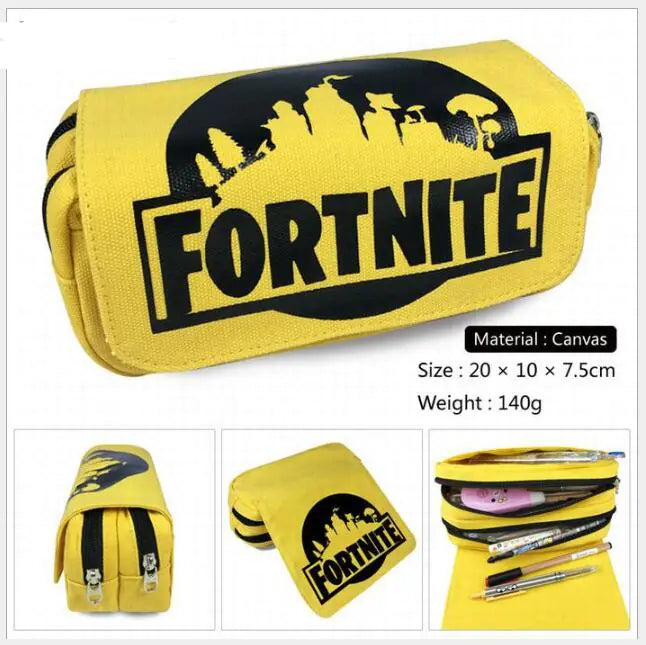 Fortnite Children's Canvas Pencil Case with Double Zipper