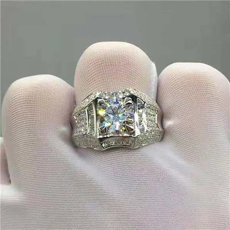 Luxury Micro-Diamond Jewelry Ring for Men (Direct Supply)