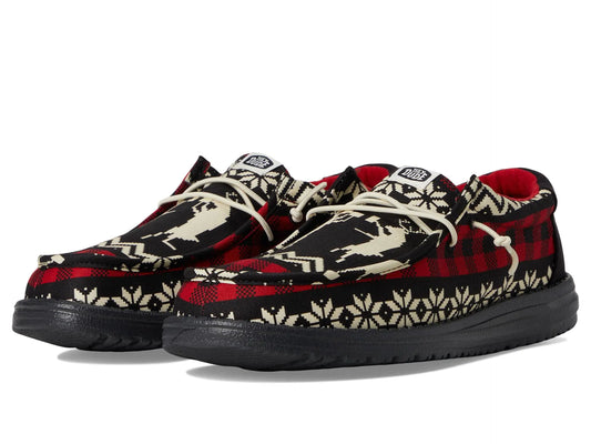 Hey Dude Men Wally Holiday Cheers Black/Multi 9 Medium