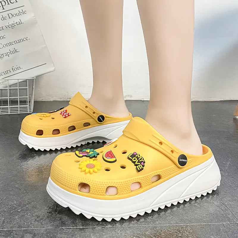 Cute Cartoon Women's Slides with Thick Sole (Summer)