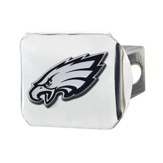 FANMATS 21595 Philadelphia Eagles Chrome Metal Hitch Cover with Chrome Metal 3D Emblem